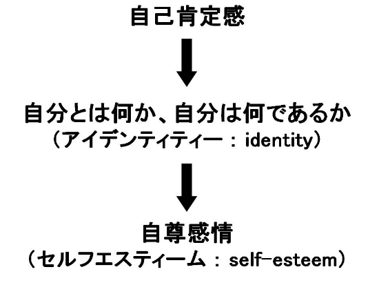 自己肯定感→自分とは何か、自分は何であるか→自尊感情